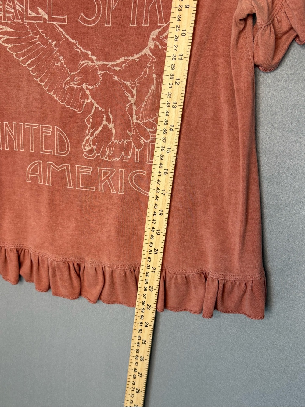 Altar'd State Rust Graphic Ruffle Sleeve Tee - Picture 4 of 5